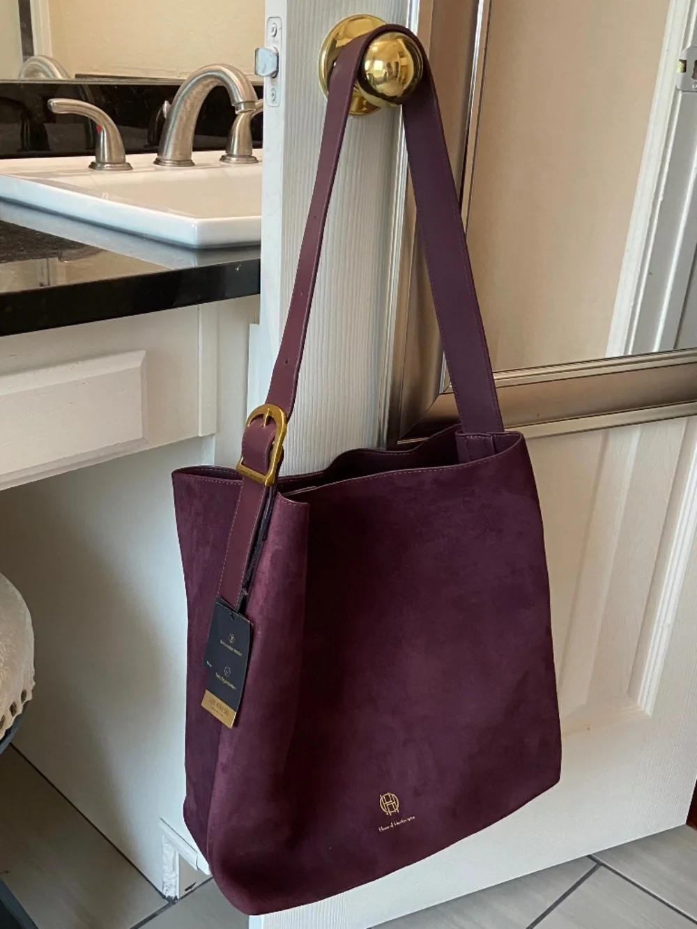 Slouchy Boho Shoulder Bag Adjustable Strap Burgundy NWT flawed